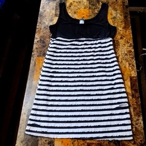 Venus striped ruffle dress